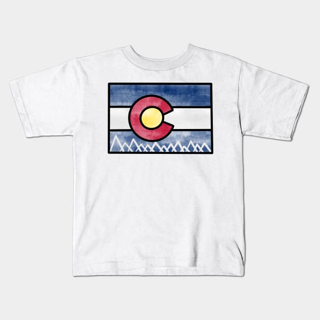 Colorado Flag Kids T-Shirt by hcohen2000